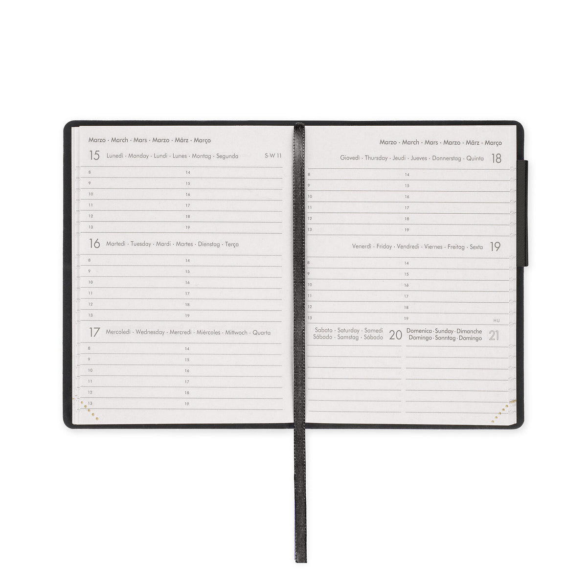 Agenda 12 Mesi Settimanale Mini 2027 - Black Suit