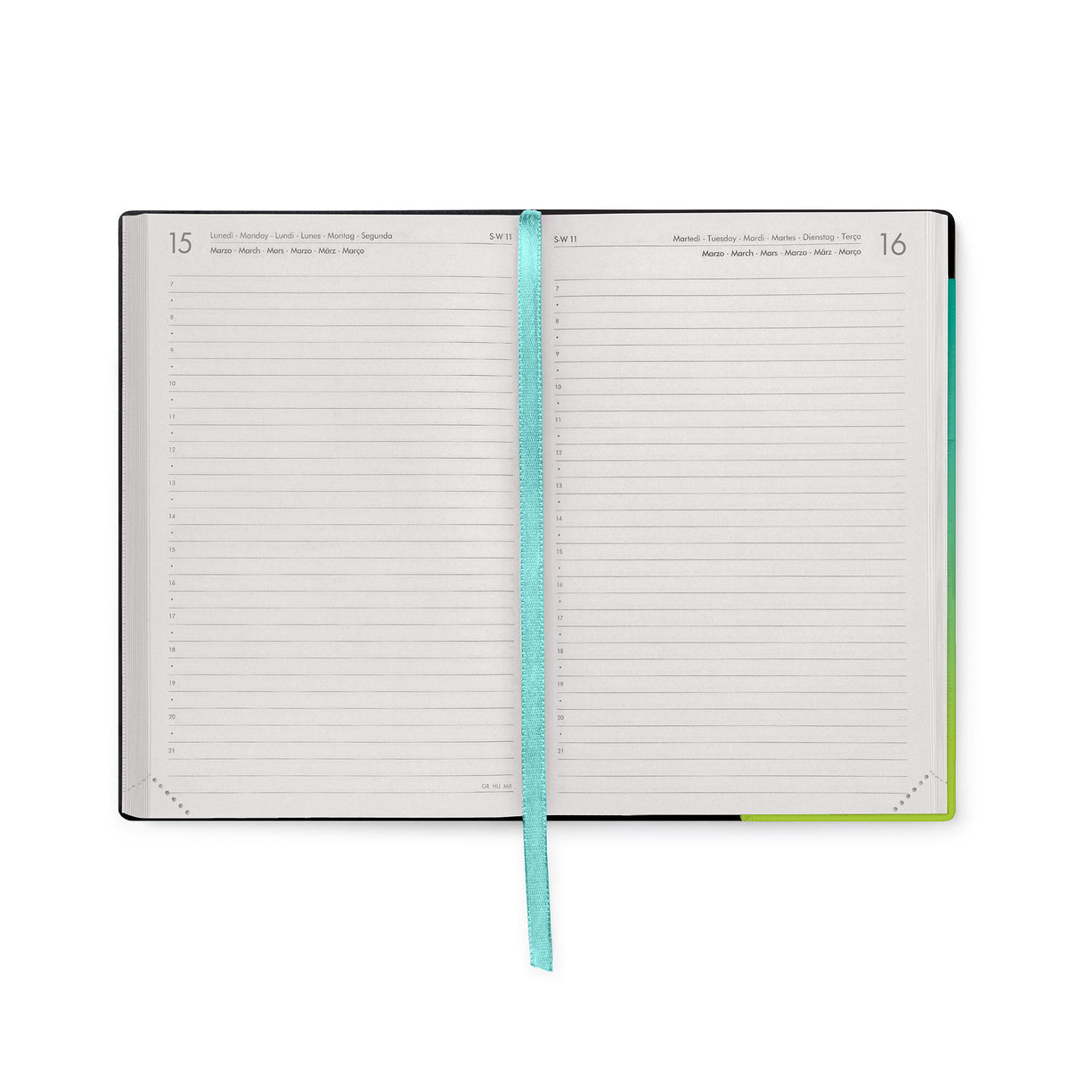 Agenda 12 Mesi Giornaliera Medium 2027 - Shades of Green