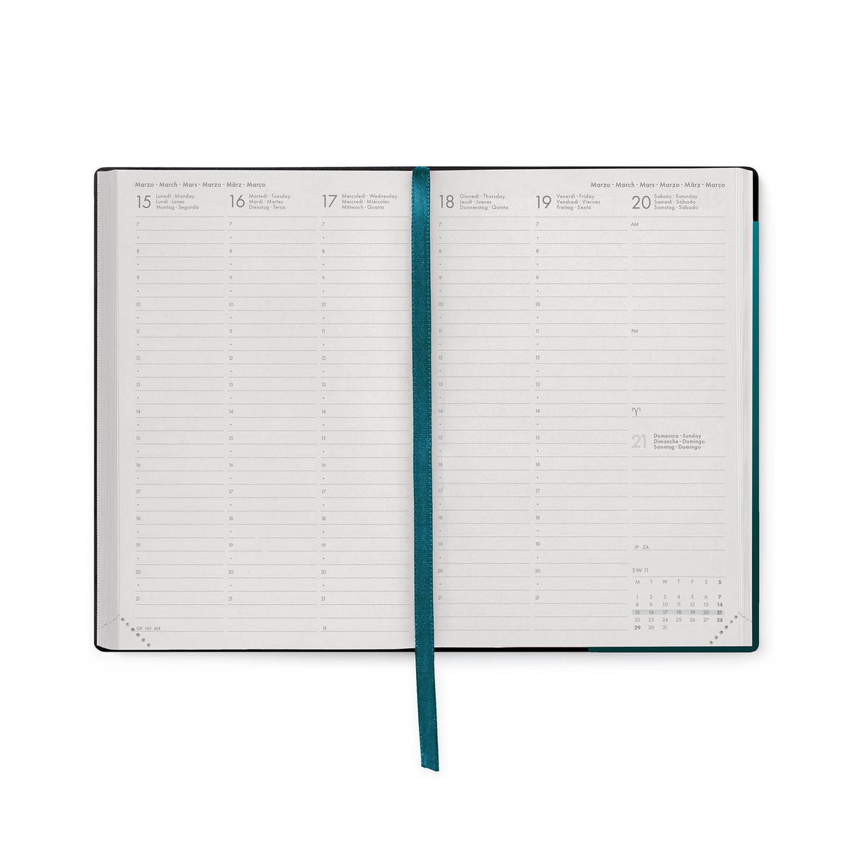 Agenda 12 Mesi Settimanale Medium 2027 - Deep Teal