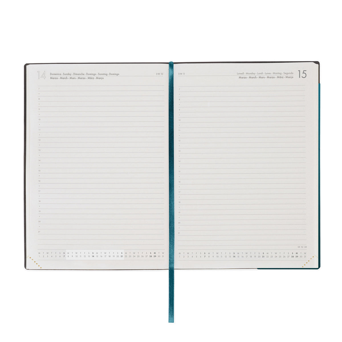 Agenda 12 Mesi Giornaliera Large 2027 - Deep Teal