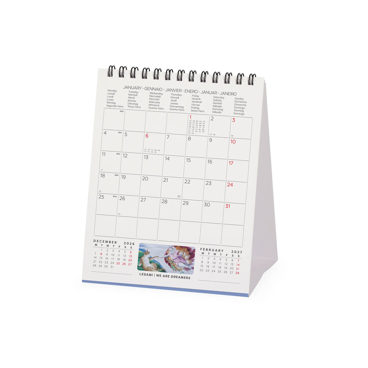 Calendario da Tavolo 2027 - 12 x 14,5 cm - Mastercats
