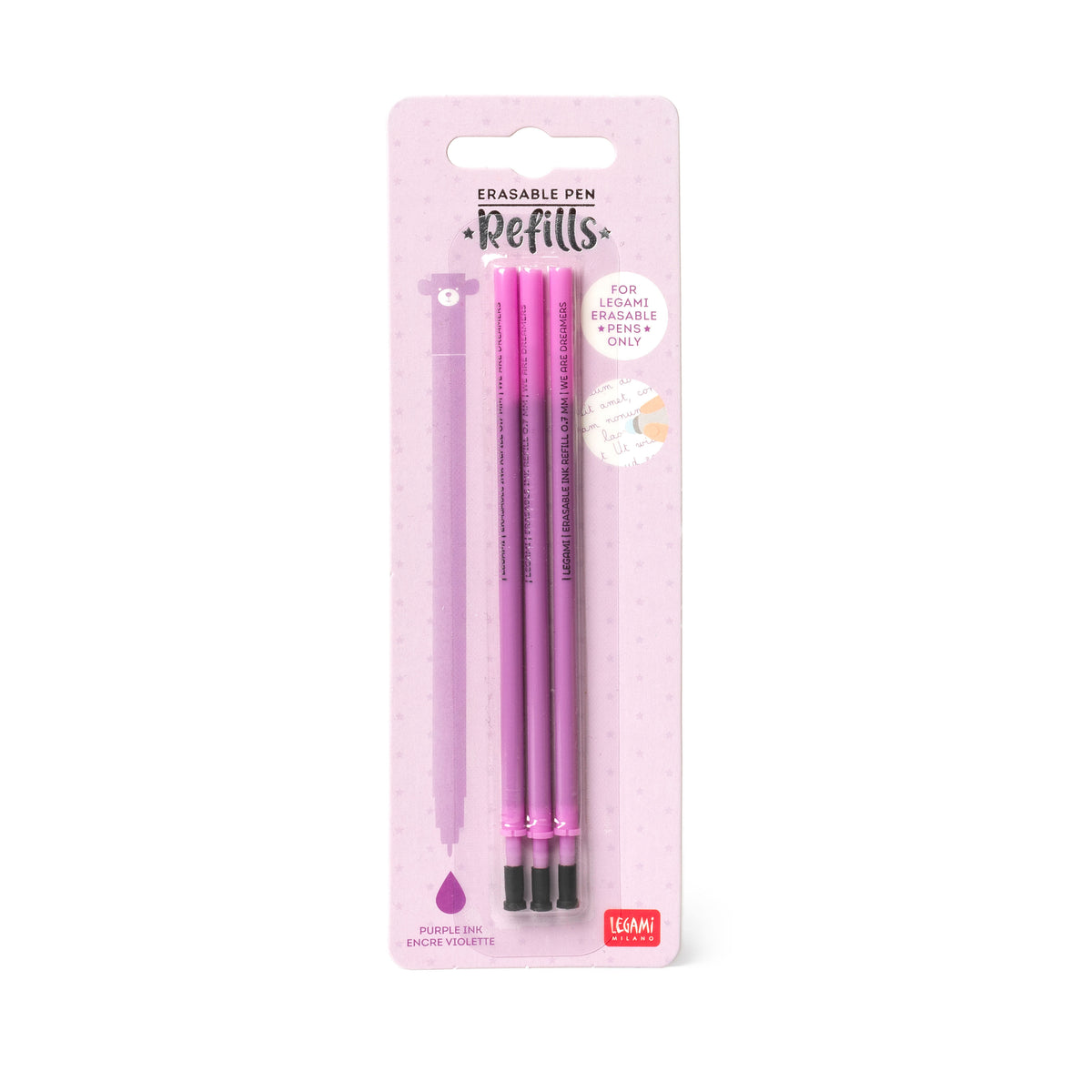 Set di 3 Refill per Penna Cancellabile - Inchiostro Viola - Erasable Pen