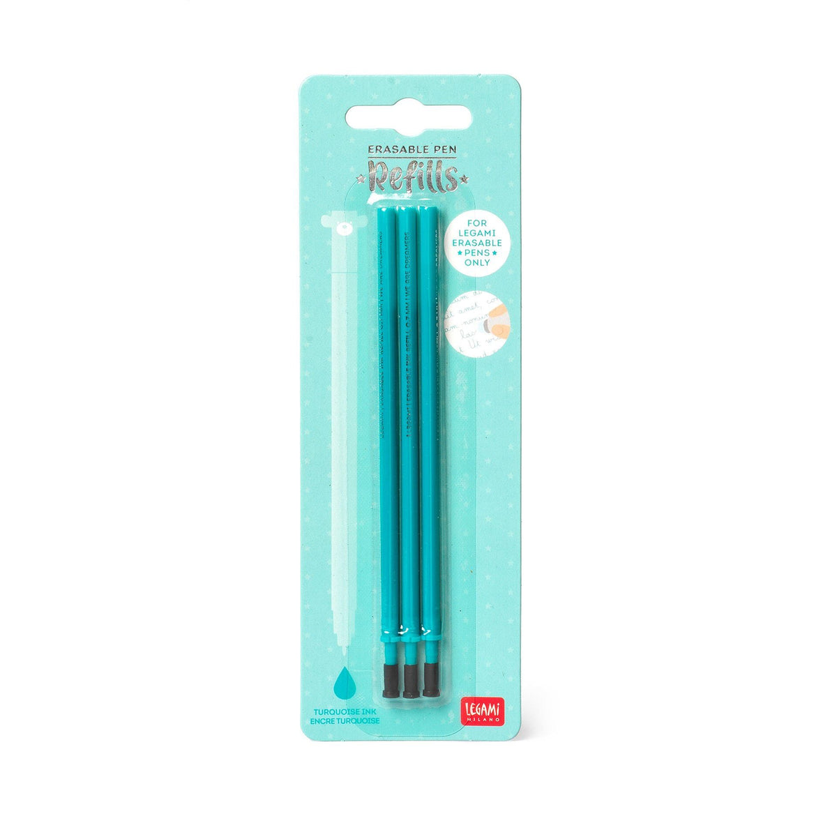 Set di 3 Refill per Penna Cancellabile - Inchiostro Turchese - Erasable Pen