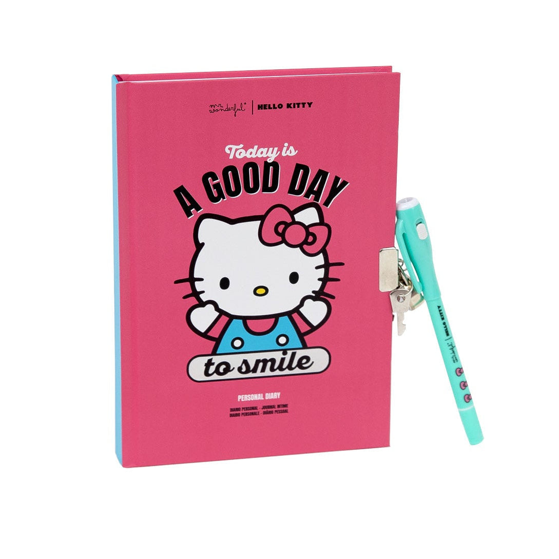 Diario personale con penna a inchiostro invisibile Hello Kitty – Today is a good day to smile