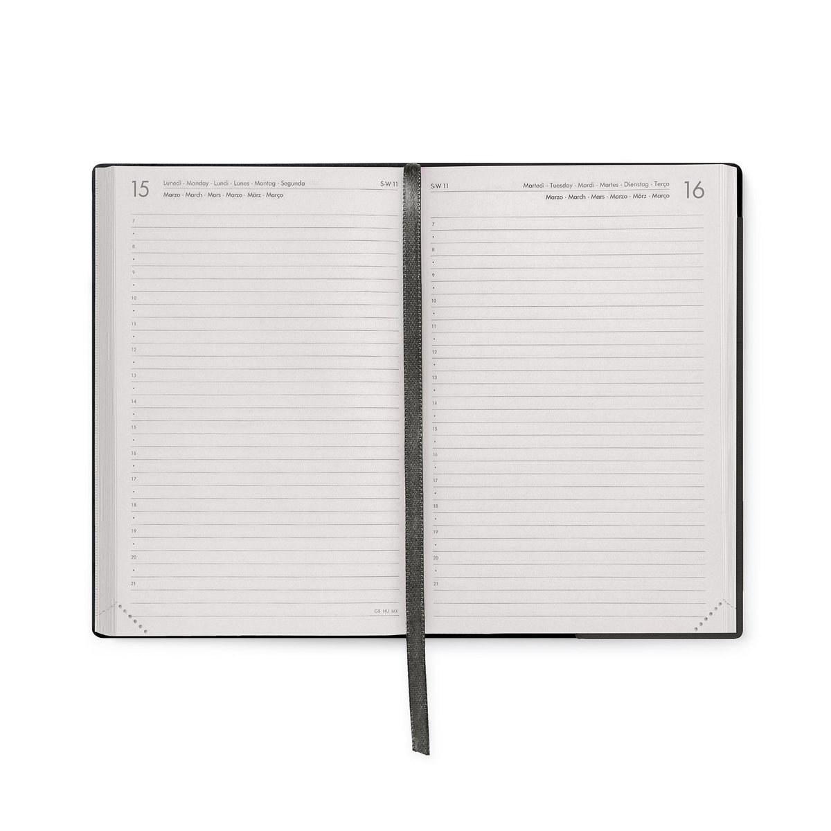 Agenda 12 Mesi Giornaliera Medium 2027 - Black Suit
