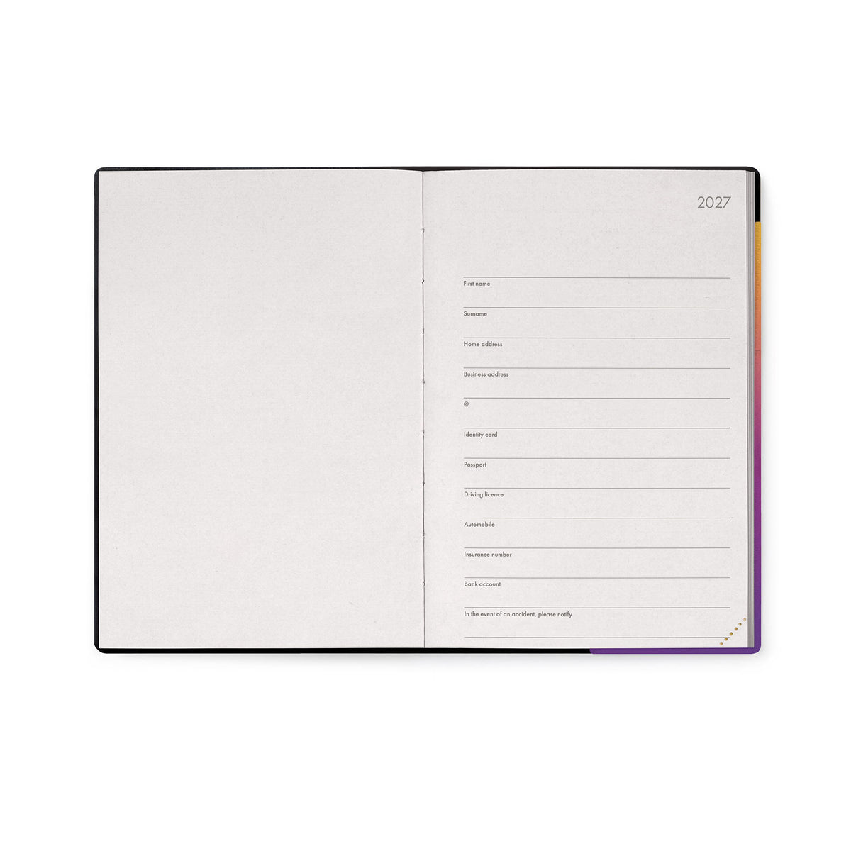 Agenda 12 Mesi Settimanale Medium 2027 - Sunset Vibes