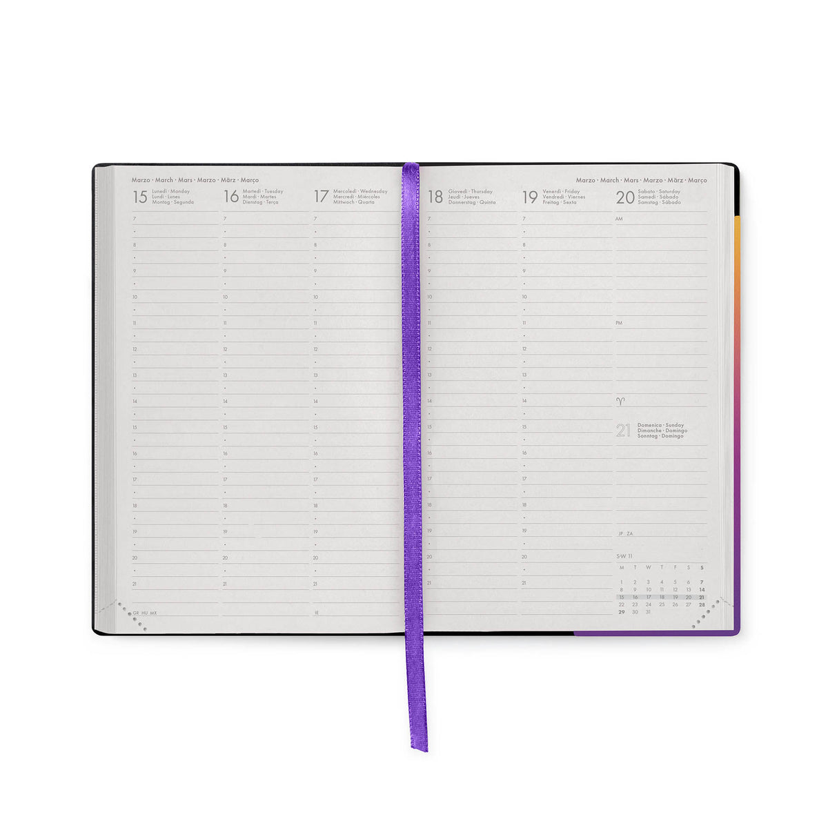 Agenda 12 Mesi Settimanale Medium 2027 - Sunset Vibes