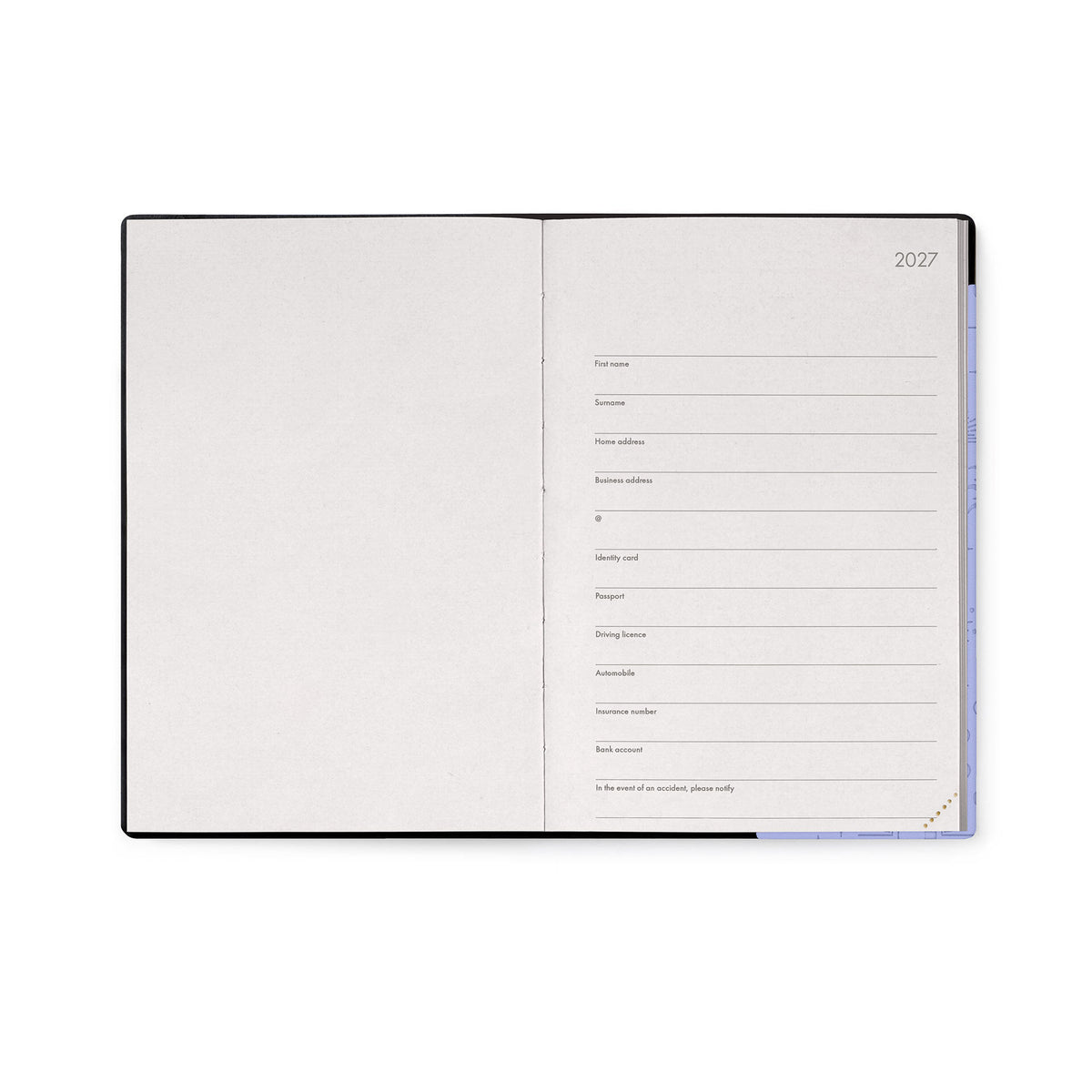 Agenda 12 Mesi Settimanale Medium 2027 - Cosmic Lilac