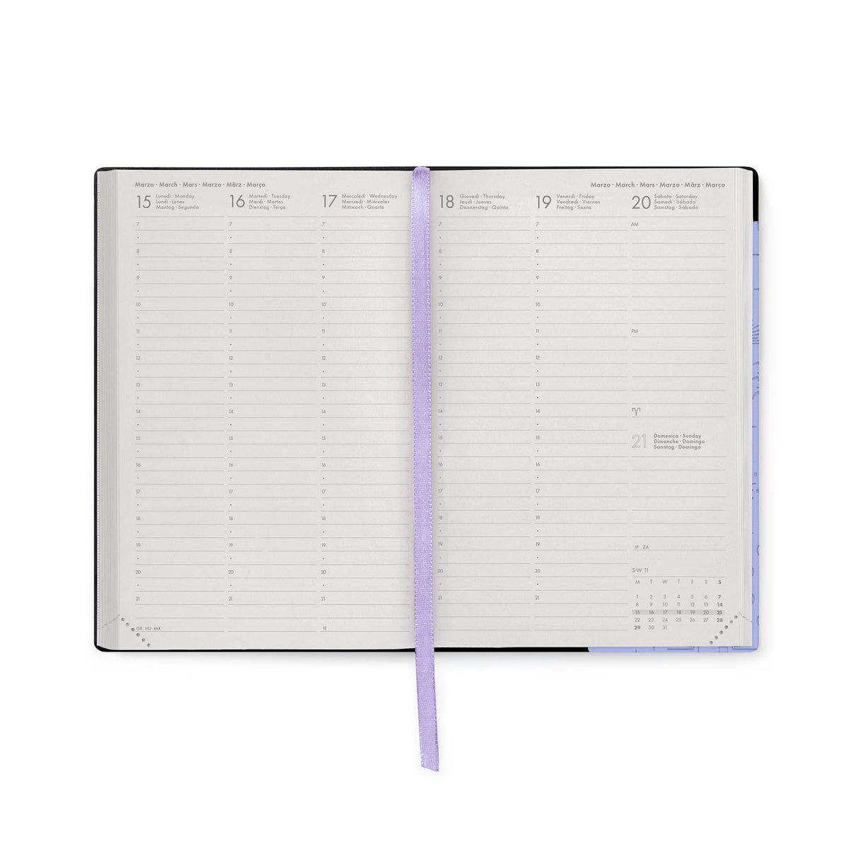 Agenda 12 Mesi Settimanale Medium 2027 - Cosmic Lilac