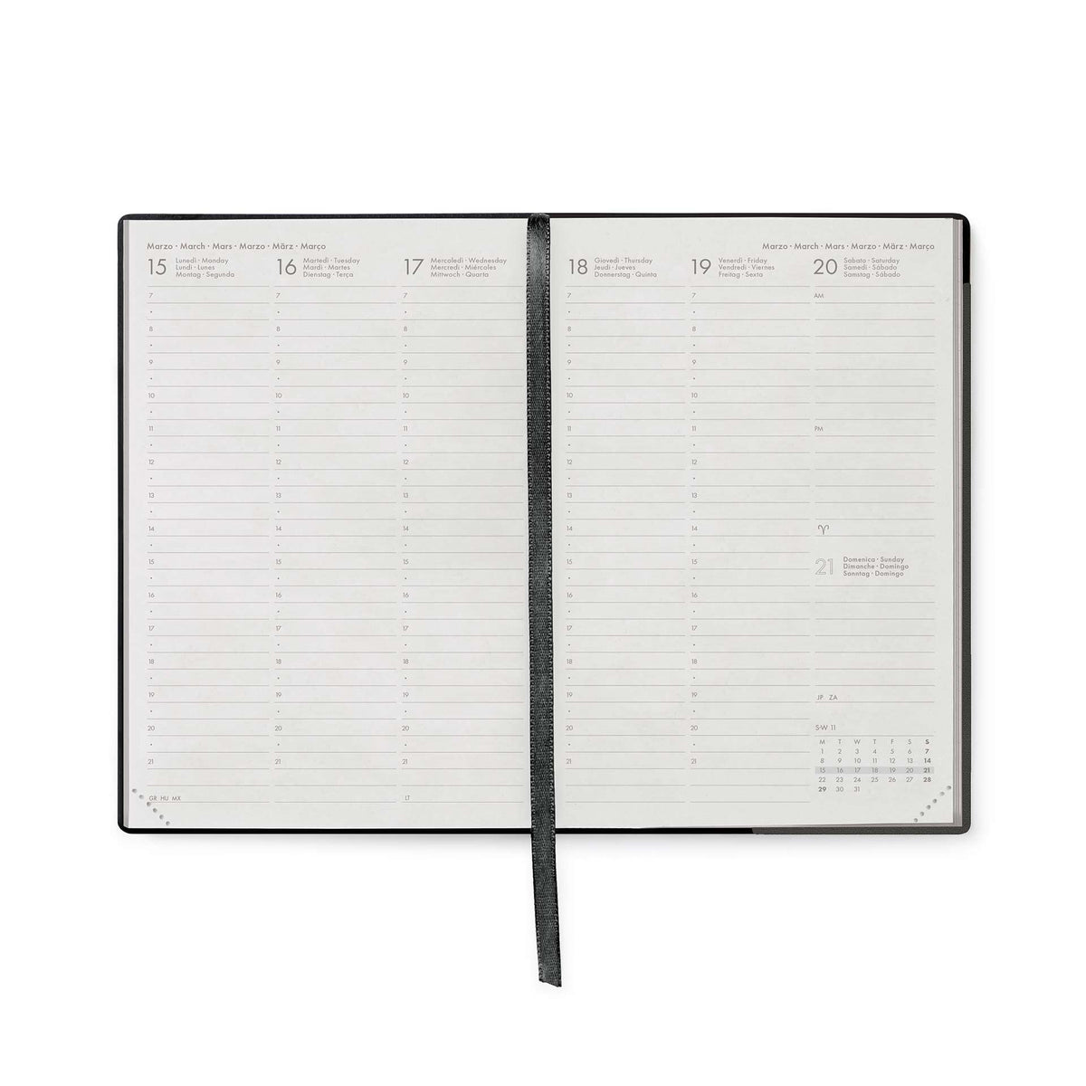 Agenda 12 Mesi Settimanale Medium 2027 - Black Suit