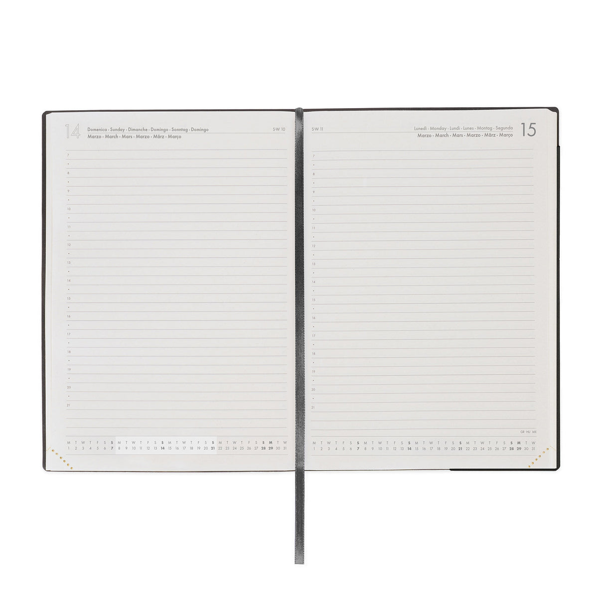 Agenda 12 Mesi Giornaliera Large 2027 - Black Suit