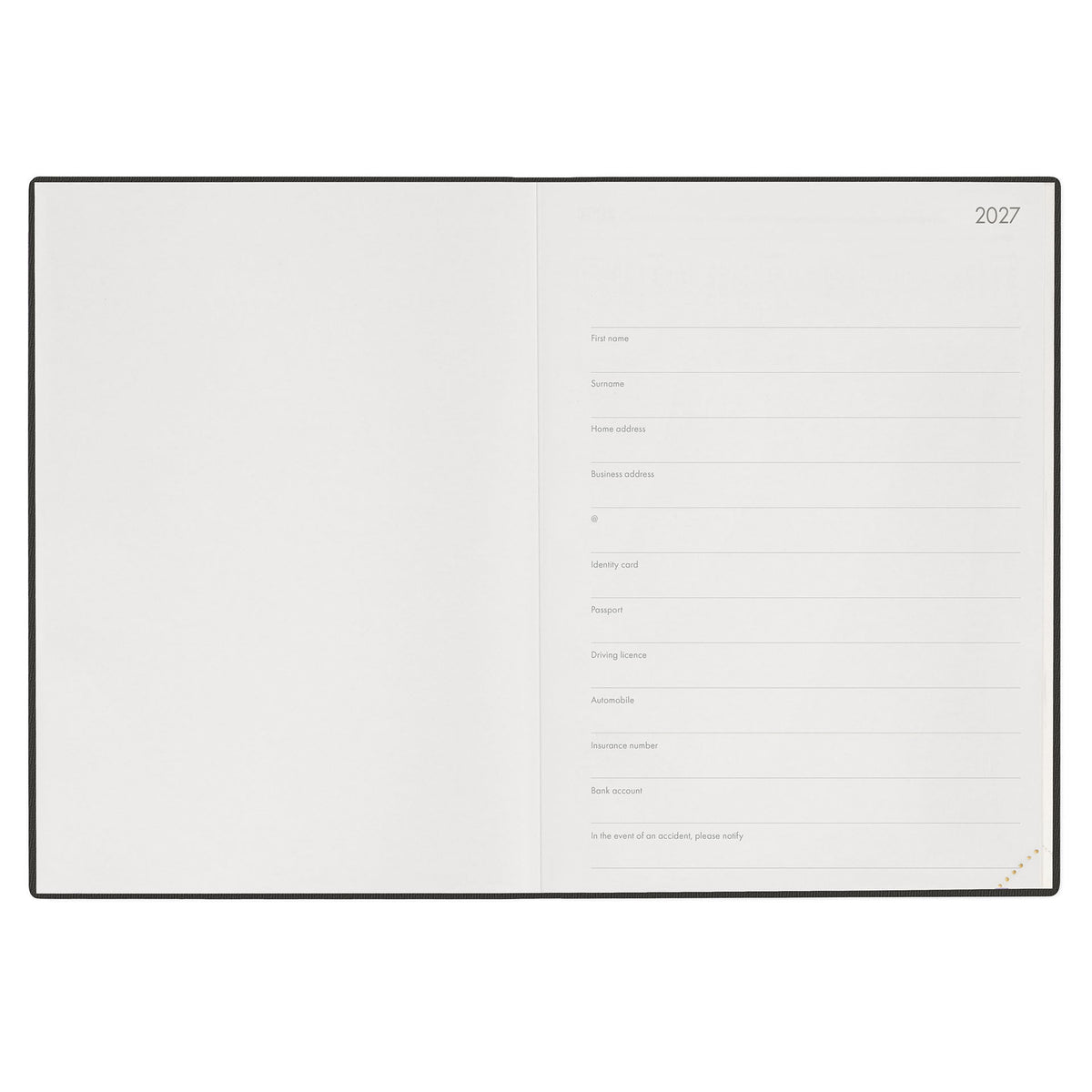 Agenda 13 Mesi Giornaliera Maxi 2027 - Black Suit