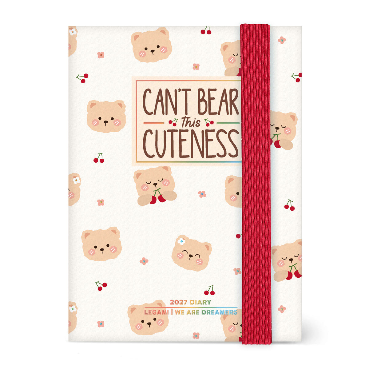 Agenda 12 Mesi Settimanale Fotografica Mini 2027 - Teddy Bear White