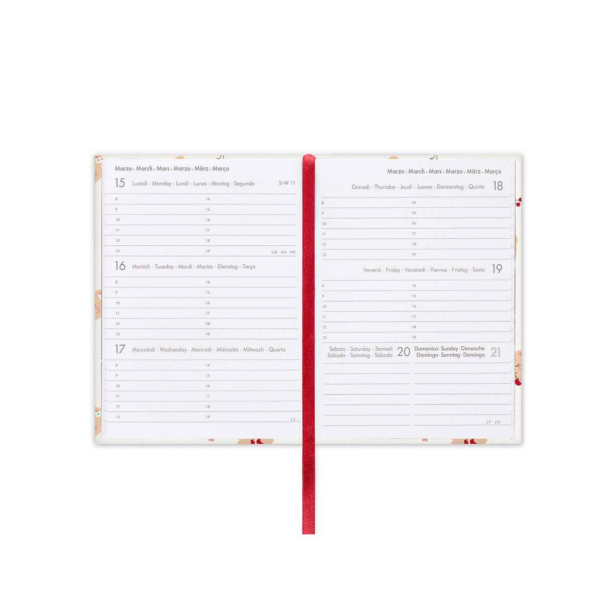 Agenda 12 Mesi Settimanale Fotografica Mini 2027 - Teddy Bear White