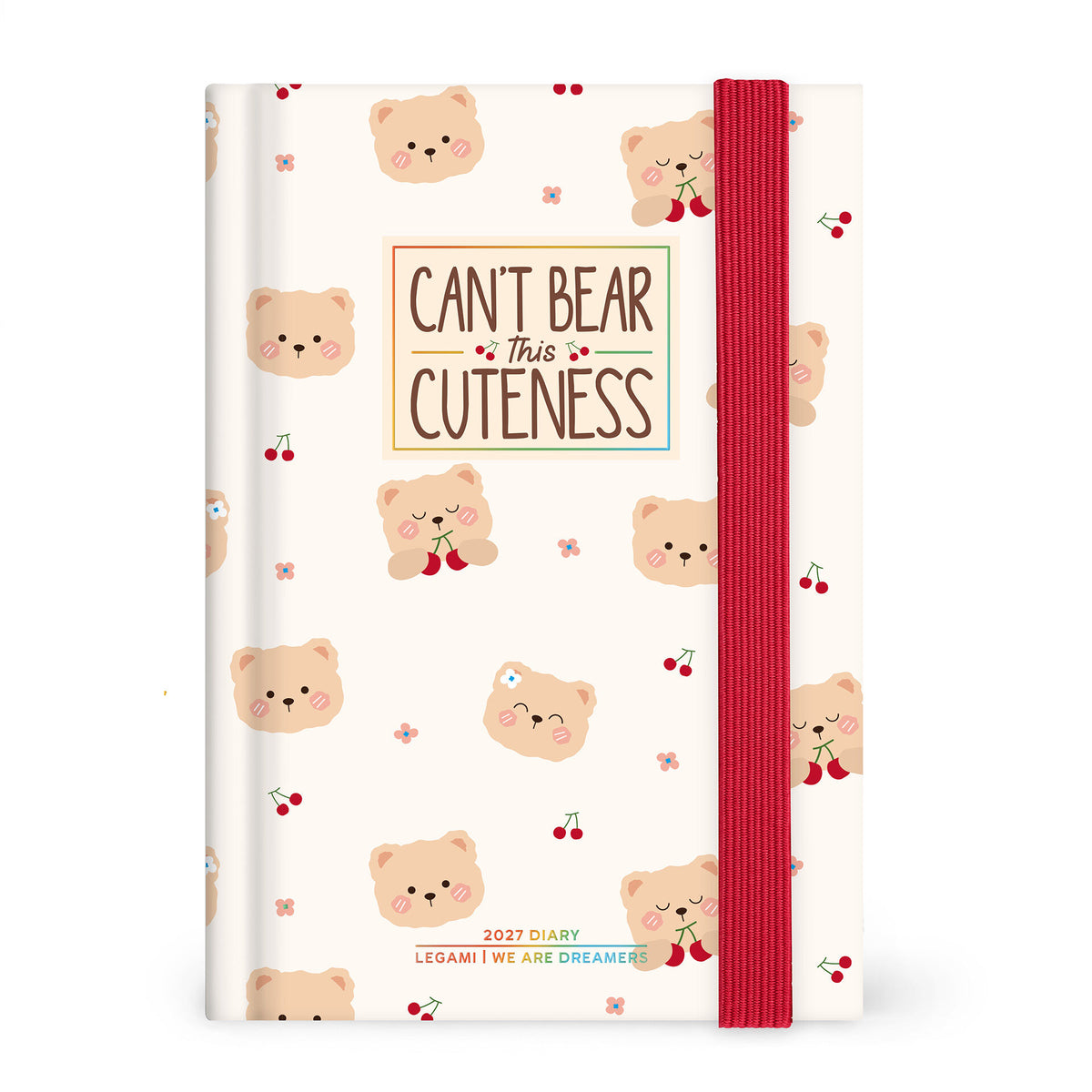 Agenda 12 Mesi Giornaliera Fotografica Small 2027 - Teddy Bear White