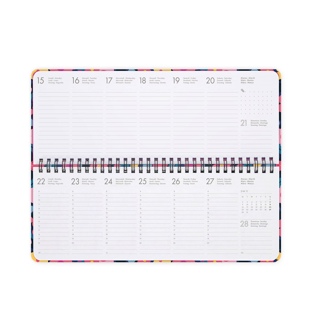 Agenda da Scrivania 12 Mesi - Desk Planner - 2027 - Flowers
