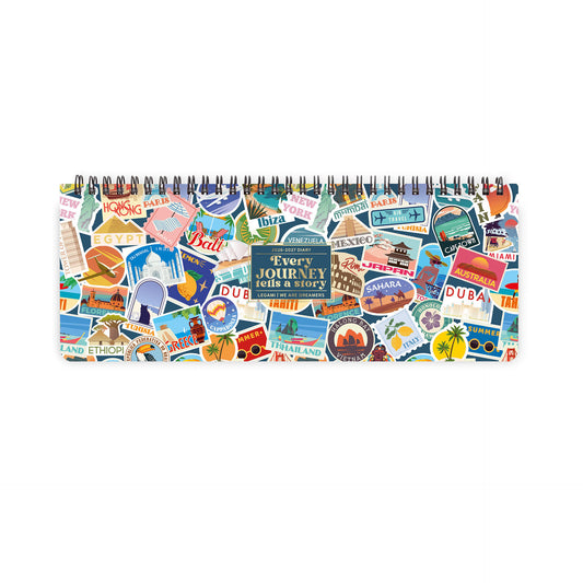 Agenda da Scrivania 12 Mesi - Desk Planner - 2027 - Travel Stickers
