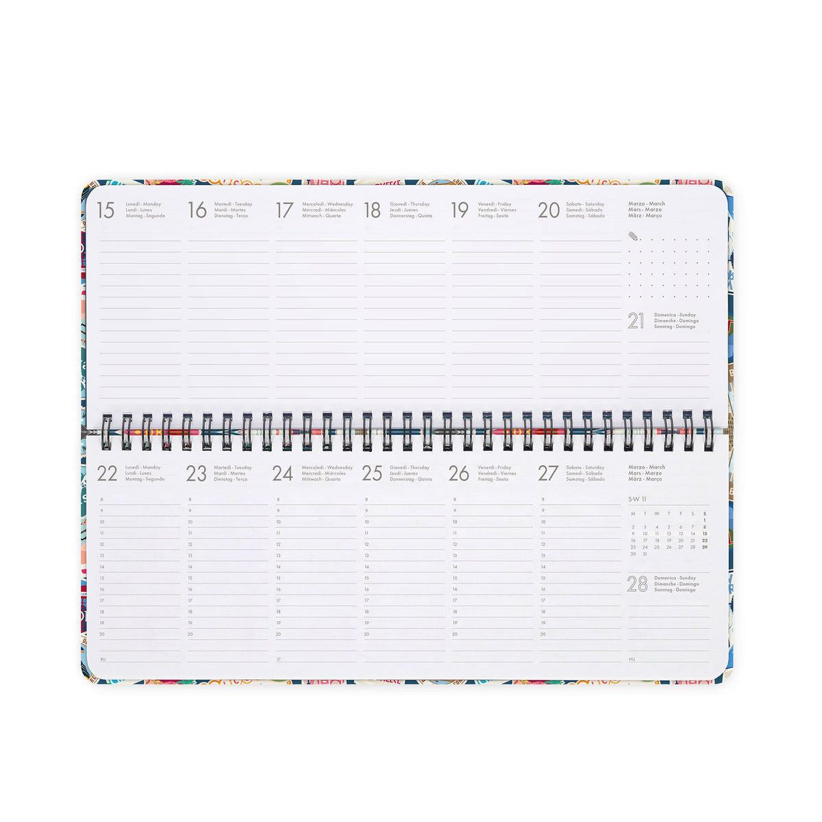 Agenda da Scrivania 12 Mesi - Desk Planner - 2027 - Travel Stickers