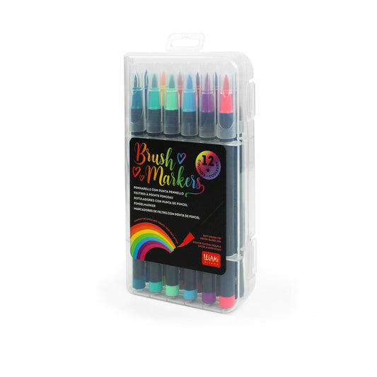 Set di 12 Pennarelli con Punta Pennello Bright Colours - Brush Markers