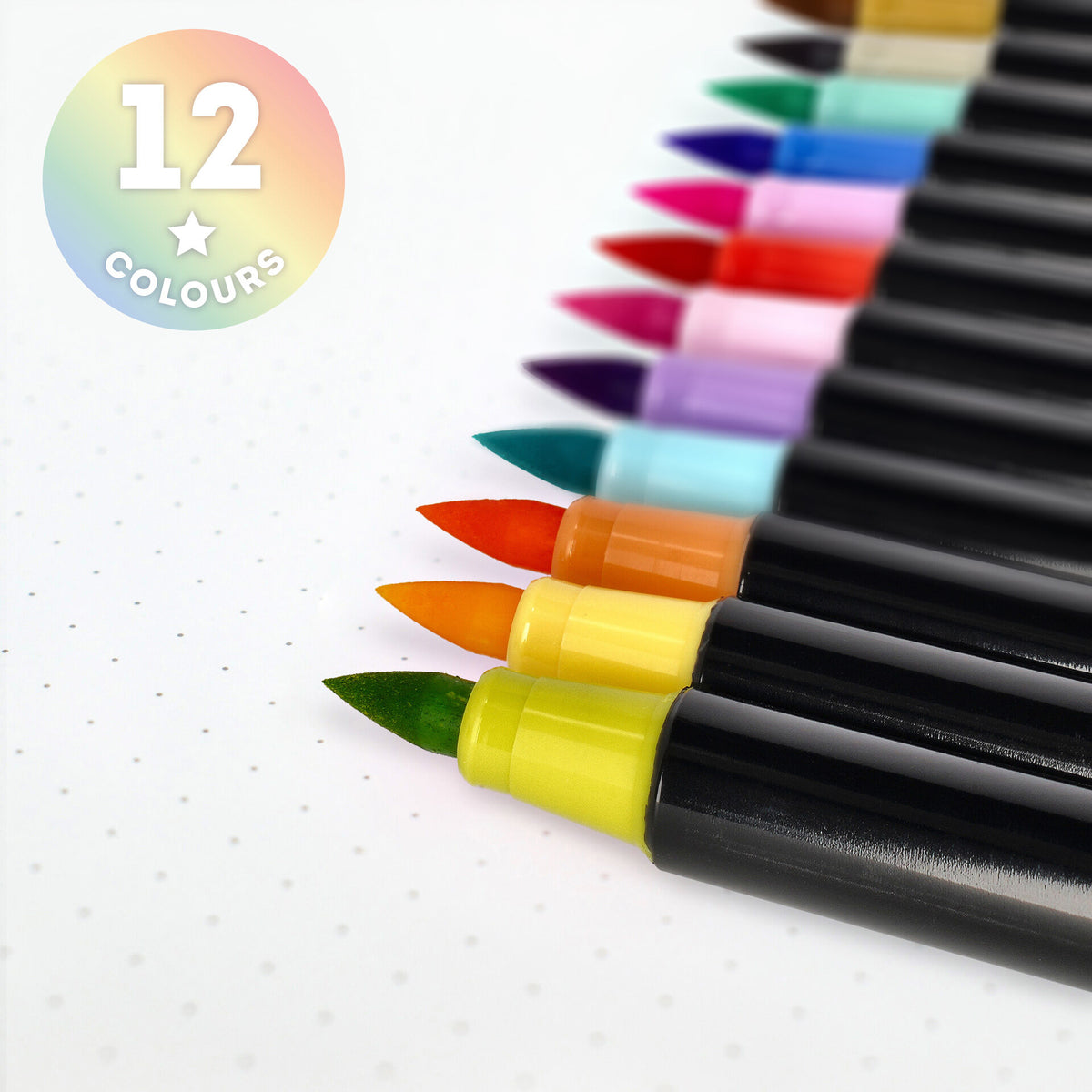 Set di 12 Pennarelli con Punta Pennello Pastel Colours - Brush Markers
