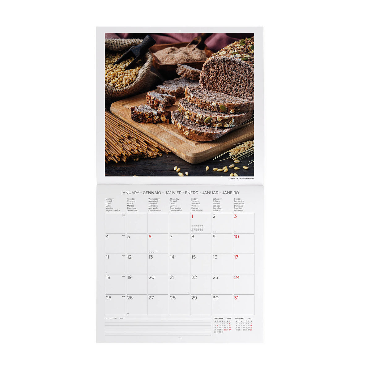 Calendario da Parete 2027 - 30 x 29 cm - Kitchen