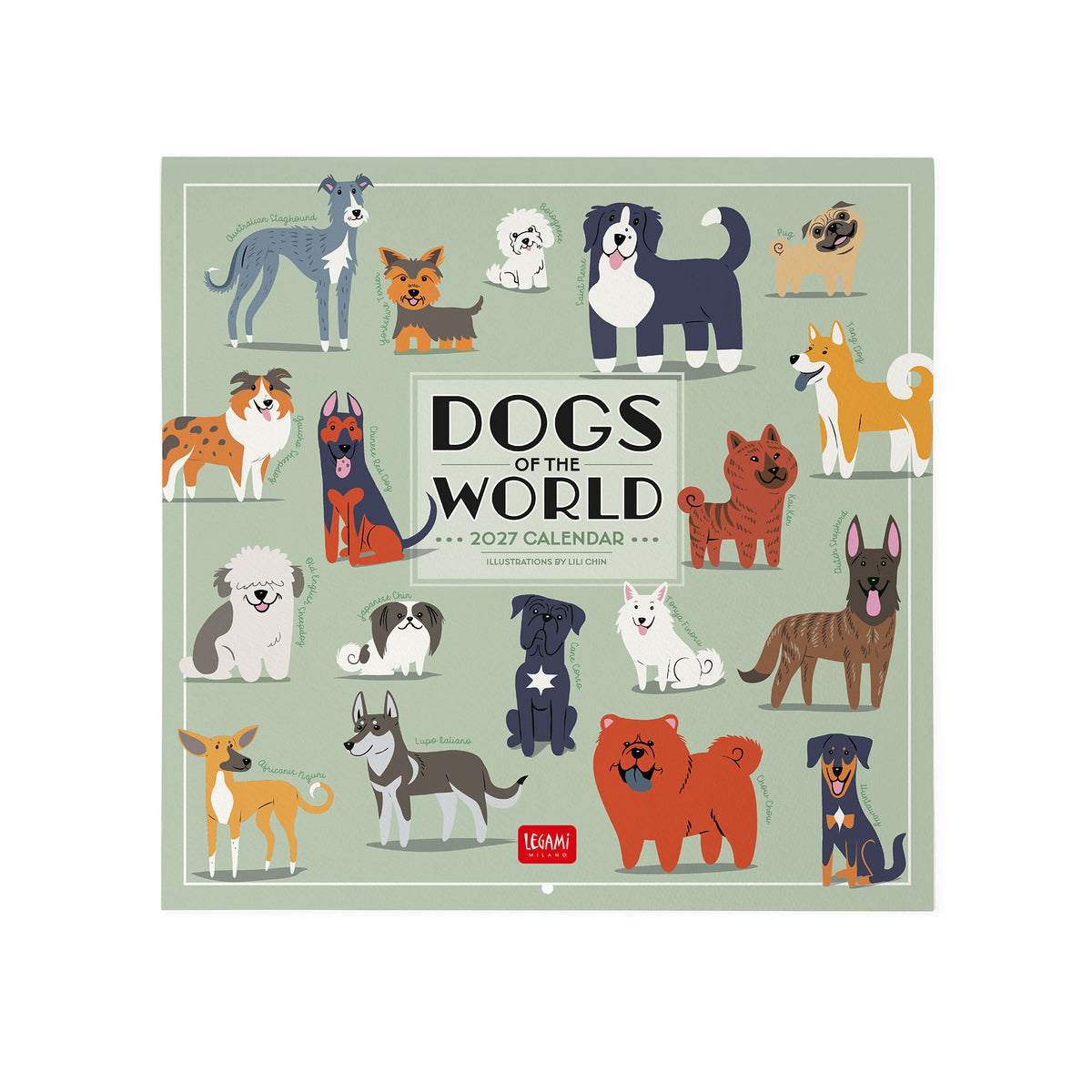 Calendario da parete Legami 2027 30x29 Dogs of the World cani