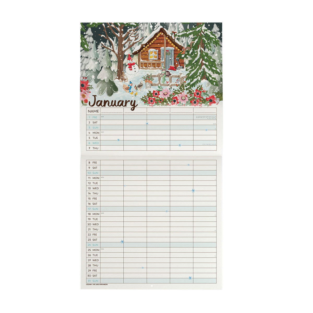 Calendario da Parete 2027 - 30 x 29 cm - Home Sweet Home
