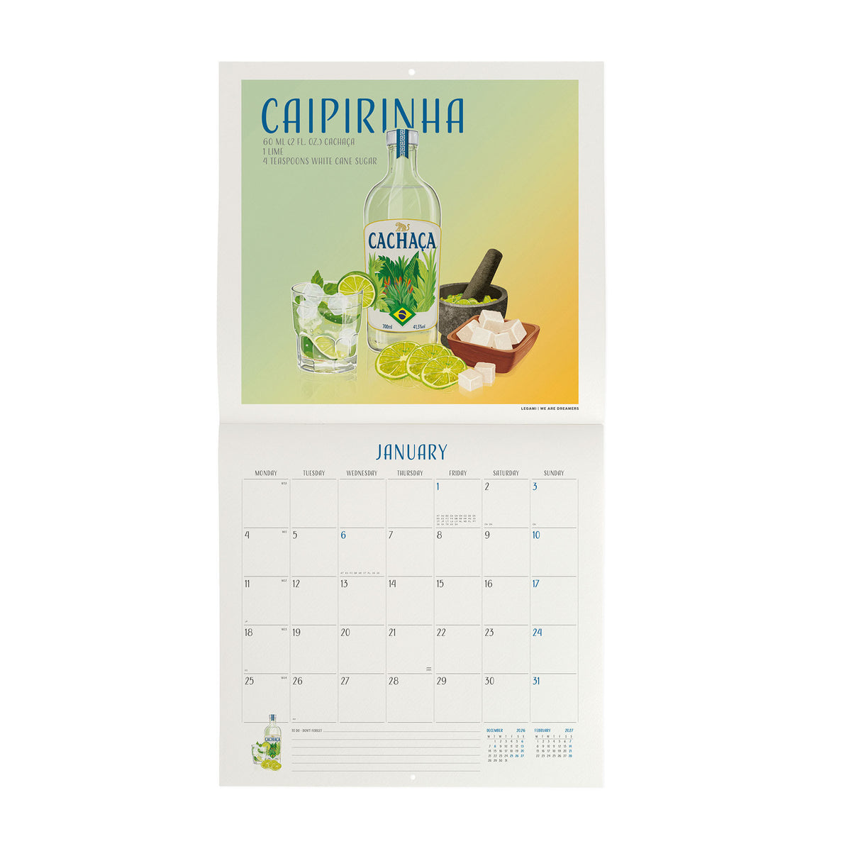 Calendario da Parete 2027 - 30 x 29 cm - Cheers