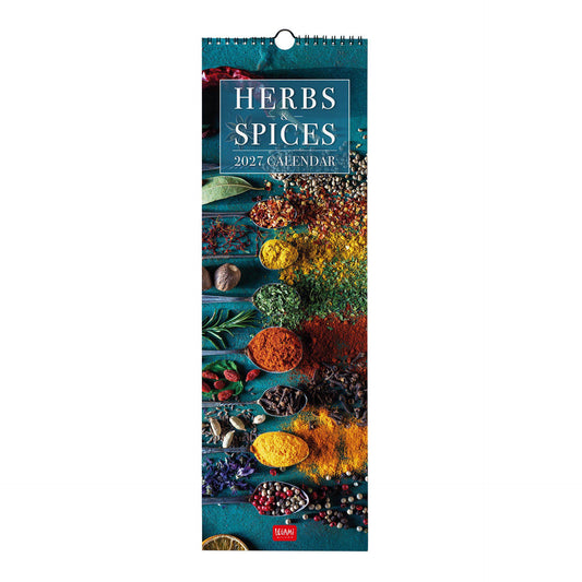 Calendario da Parete 2027 - 16 x 49 cm - Herbs & Spices