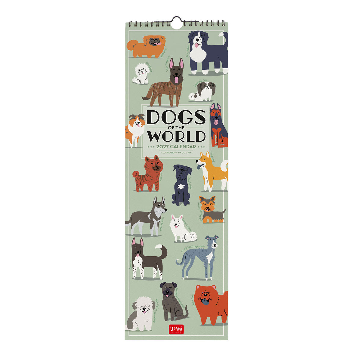Calendario da parete Legami 2027 16x49 Dogs of the World cani