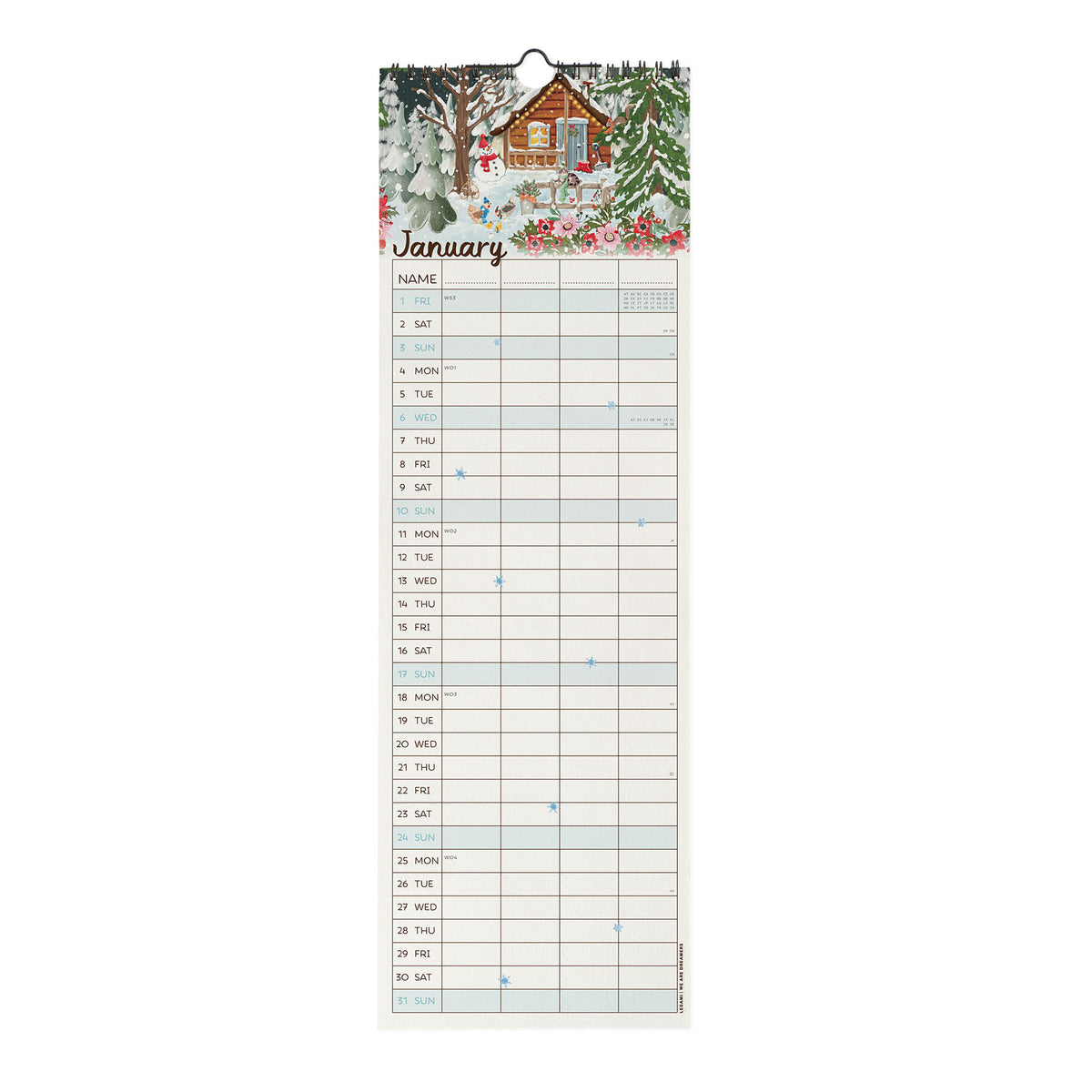 Calendario da Parete 2027 - 16 x 49 cm - Home Sweet Home