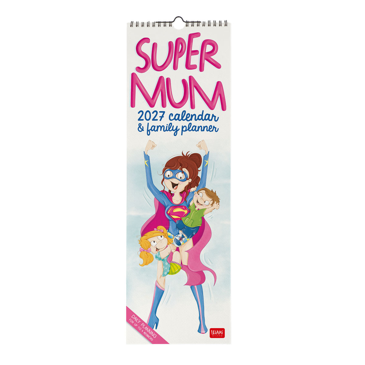 Calendario da Parete 2027 - 16 x 49 cm - Super Mum