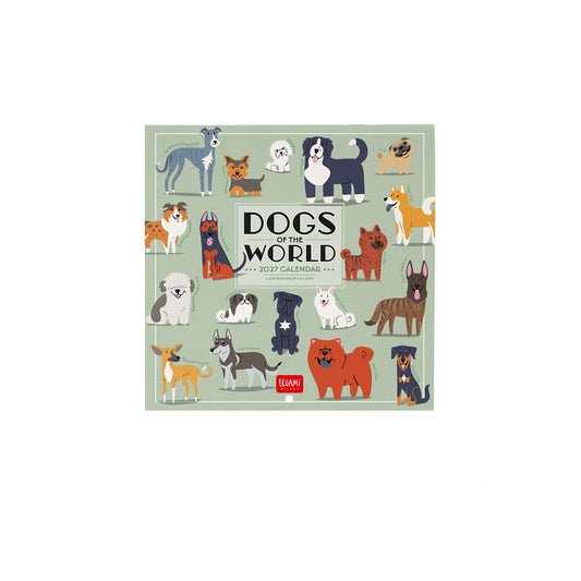Calendario da Parete 2027 - 18 x 18 cm - Dogs of the World