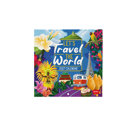Calendario da Parete 2027 - 18 x 18 cm - Let's Travel the World