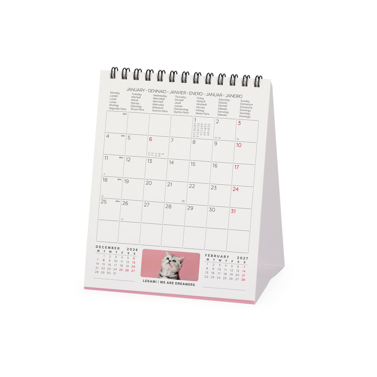 Calendario da Tavolo 2027 - 12 x 14,5 cm - Kittens