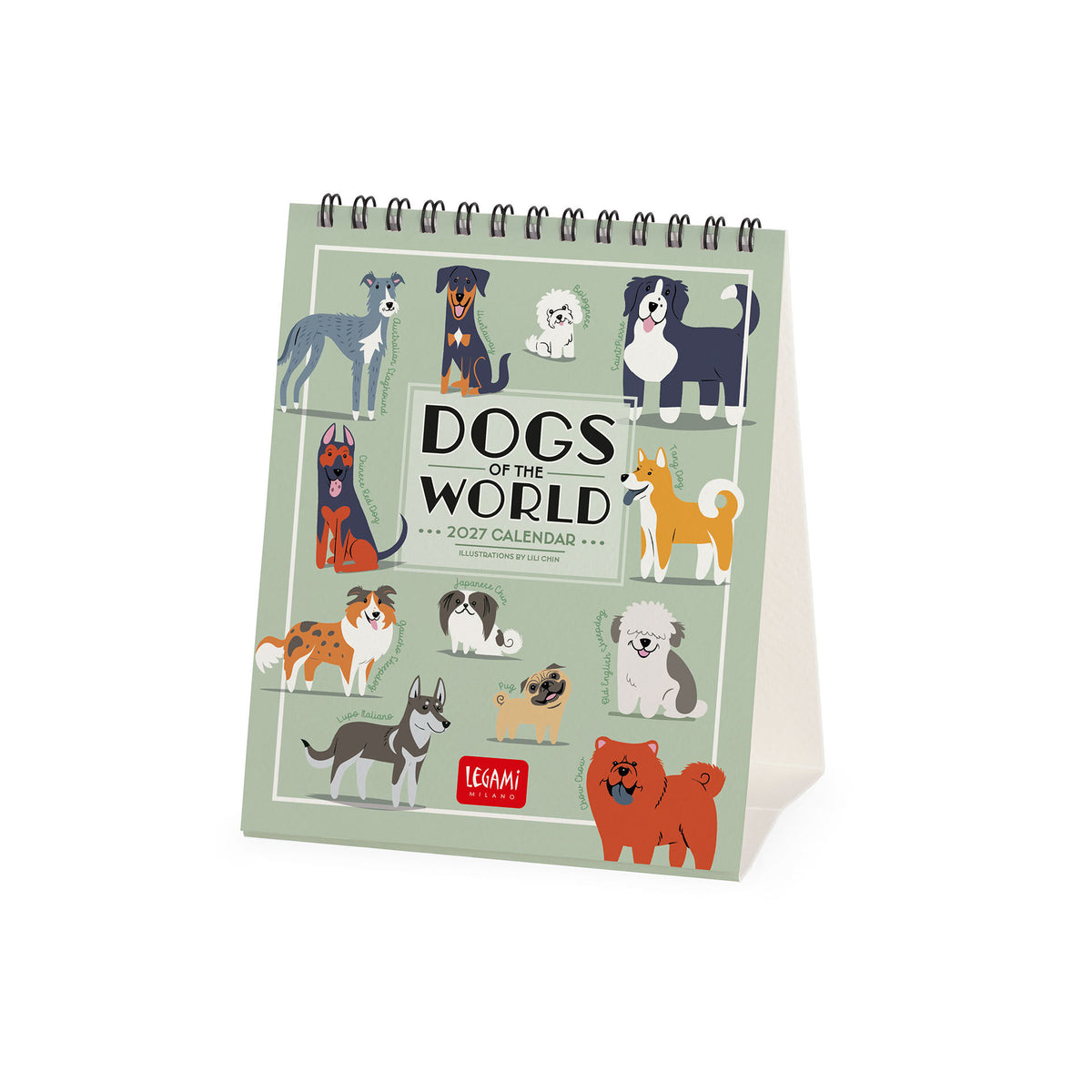 Calendario da tavolo Legami 2027 Dogs of the World cani