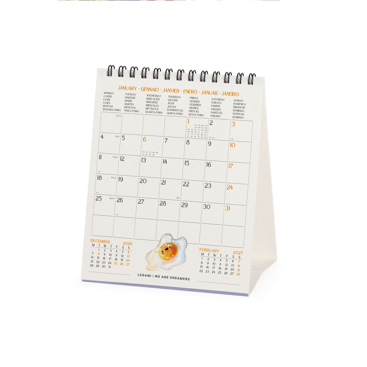 Calendario da Tavolo 2027 - 12 x 14,5 cm - Good Vibes Only