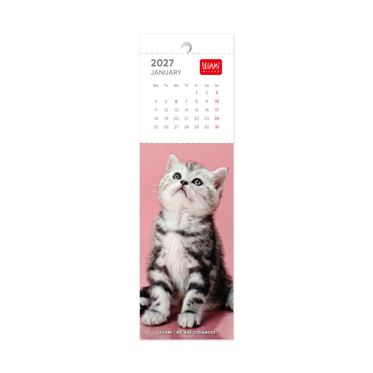 Calendario Segnalibro 2027 - 5,5 x 18 cm - Kittens