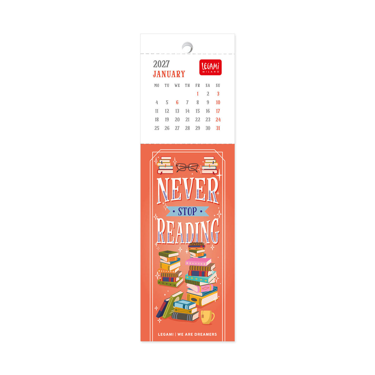 Calendario Segnalibro 2027 - 5,5 x 18 cm - Book Lover's