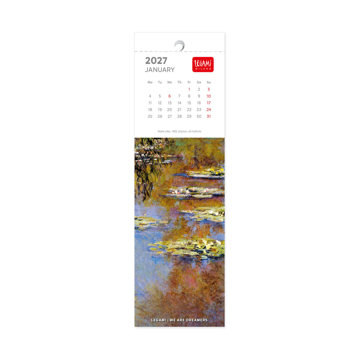 Calendario Segnalibro 2027 - 5,5 x 18 cm - Monet