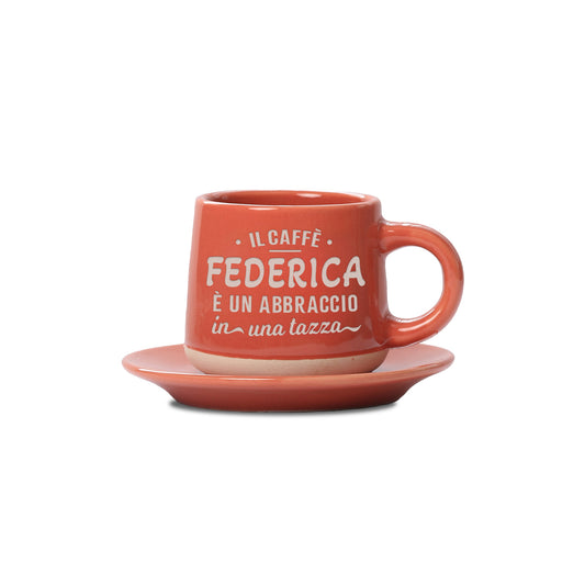 FEDERICA - TAZZINA DA CAFFE'+PIATTINO ABBINATO