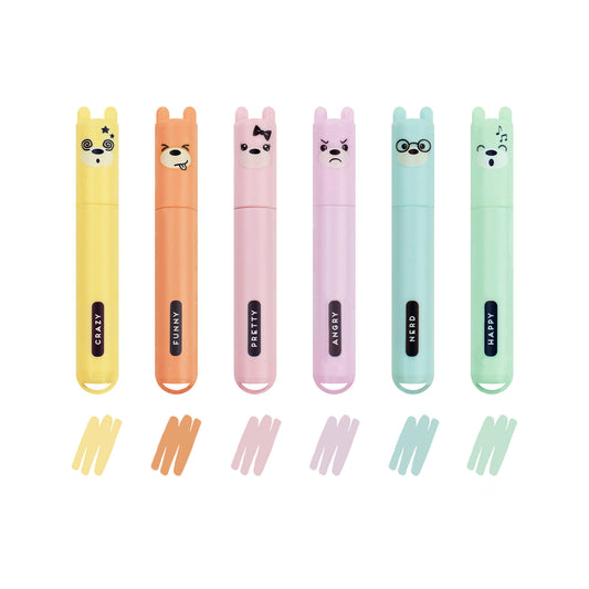 Set di 6 Mini Evidenziatori Teddy Bear - Teddy's Style