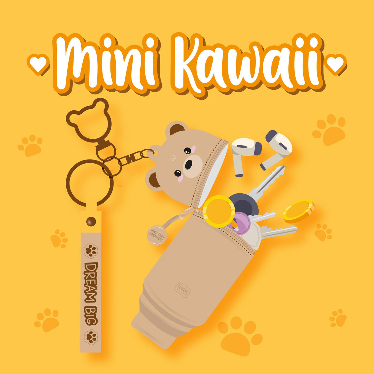 Portamonete con Portachiavi Teddy Bear - Mini Kawaii