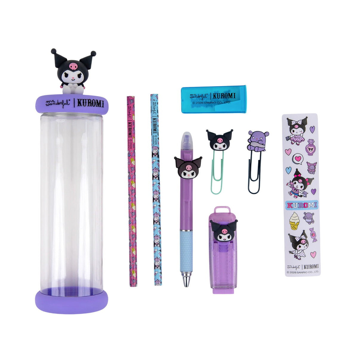 Set da scrittura con charm Kuromi – astuccio rigido