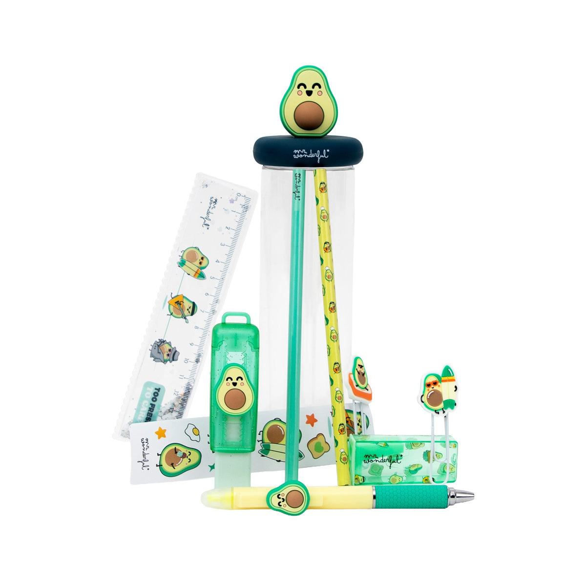 Set di scrittura con charm Avocado