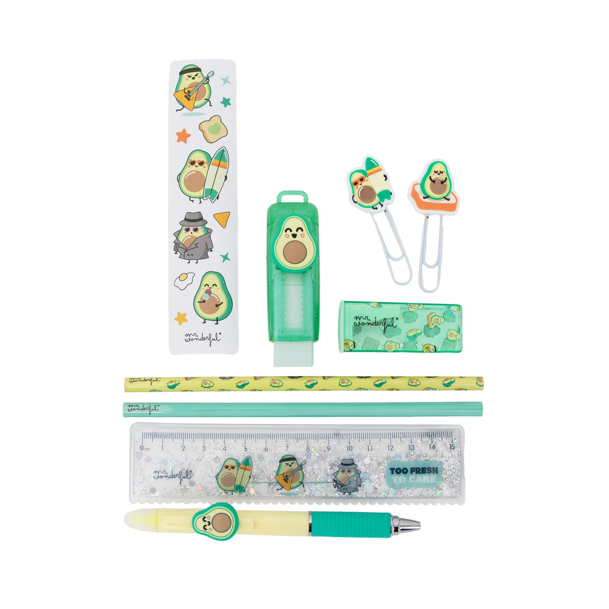 Set di scrittura con charm Avocado